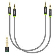 Aurum Cables Male to Male 3.5mm Universal 24K Gold Plated Auxiliary Audio Stereo Cable with 4 6.35mm Male to 3.5mm... N18