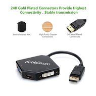 CableDeconn Multi-Function Big DisplayPort DP2 To HDMI VGA DVI Cable Converter Adapter N7
