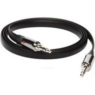 Griffin Flat AUX Cable, Tangle and Kink Resistant, 3.5 mm Male-to-Male Auxiliary, 3 feet, Durable, Black