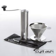 Cyril Ash Reusable Burr Manual Coffee Grinder and Pour Over Coffee Maker N2