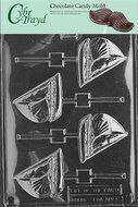 Cybrtrayd K012 Sailboat Lolly Chocolate Candy Mold with Exclusive Cybrtrayd Copyrighted Chocolate Molding Instructions