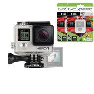 GoPro Hero4 Hero 4 12MP Full HD 4K 15fps 1080p 60fps Built-In Wi-Fi Waterproof Wearable Camera Silver Adventure... N18