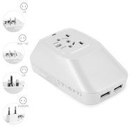 Yubi Power Dual Outlet Travel Adapter with 2 Universal Outlets - Built In Surge Protector and Neon Light Indicator... N3