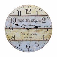 Vintage Rustic Country Tuscan Style Silent Wooden Wall Clock Home Decor - Sea