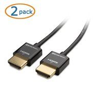 Cable Matters (2-Pack) Ultra-Slim HDMI Cables 3D &amp; 4K Rated with Ethernet &ndash; 6 Feet N12