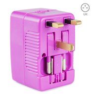 Yubi Power Dual Outlet Travel Adapter with 2 Universal Outlets - Built In Surge Protector and Neon Light Indicator... N6