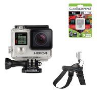 GoPro Hero4 Hero 4 12MP Full HD 4K 30fps 1080p 120fps Built-In Wi-Fi Waterproof Wearable Camera Black Adventure... N45