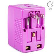 Yubi Power Dual Outlet Travel Adapter with 2 Universal Outlets - Built In Surge Protector and Neon Light Indicator... N7