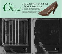 Cybrtrayd D302AB Chocolate Candy Mold, Includes 3D Chocolate Molds Instructions and 2-Mold Kit, 7-1/2-Inch, Square...