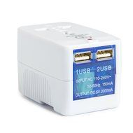 Yubi Power Dual Outlet Travel Adapter with 2 Universal Outlets - Built In Surge Protector and Neon Light Indicator... N13