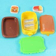 Pink Lizard 2 Hole Hamburger Pencil sharpener Eraser School Stationery N3