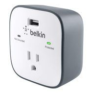 Belkin 1-Outlet Surge Protector with USB Port (2.1 AMP / 10 Watt), BSV101bgCW N2