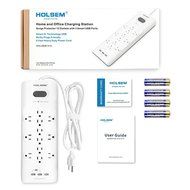 HOLSEM 5 Outlets Surge Protector Power Strip with 2 USB Charging Ports (5V/2.1A) and 4' Heavy Duty Extension Cord... N5