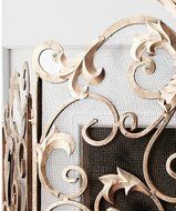 Ornate Gold Acanthus Scroll Iron Fireplace Screen N4