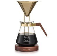 Osaka Large Gold Pour-Over Coffee Dripper with Wood Stand - Full Brewing Set for a Homemade Pourover - 27oz. Capacity... N2