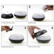 ATD Adjustable Mist Mode Aromatherapy Essential Oil Diffuser with 7 Color Ultrasonic Atomization Humidifier Black N5