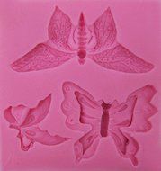Butterfly Assortment 3 Cavity Silicone Mold for Fondant, Chocolate, Crafts