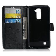 LG K10 Case, LG K10 Wallet Case,PHEZEN Cute Bear Don't Touch My Phone Design PU Leather Wallet Case Stand Flip... N177