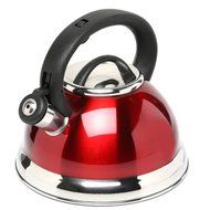 Metro Basics Stainless Steel Whistling Kettle with Capsulated Bottom 3 L - Metallic Red