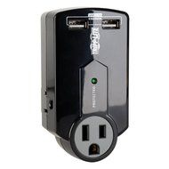 Tripp Lite 4 Outlet Surge Protector/Suppressor, Wall Mount Direct Plug-in, &amp; $10K INSURANCE (TLP4BK) N12