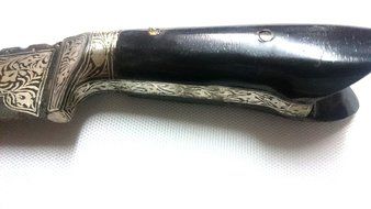 Hand made, Cretan , Damascus Knife, With Silver Carved, 180 Layers N3