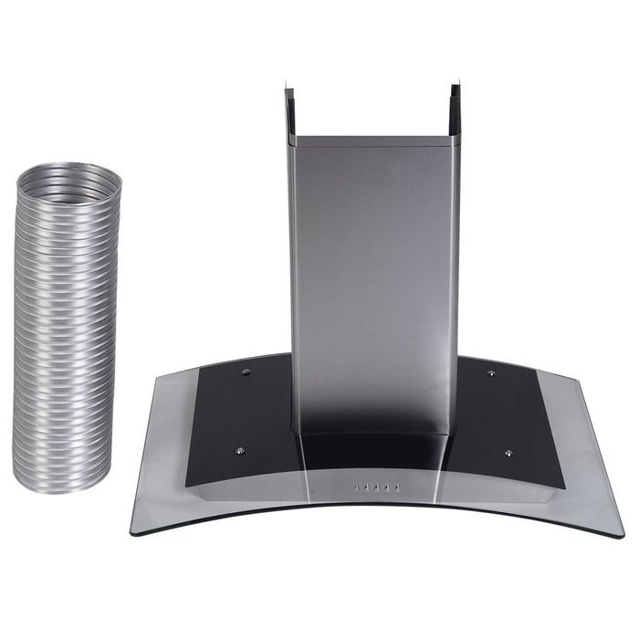 Douself 30" Range Hood Kitchen Wall Mount Stainless Steel & Glass N2