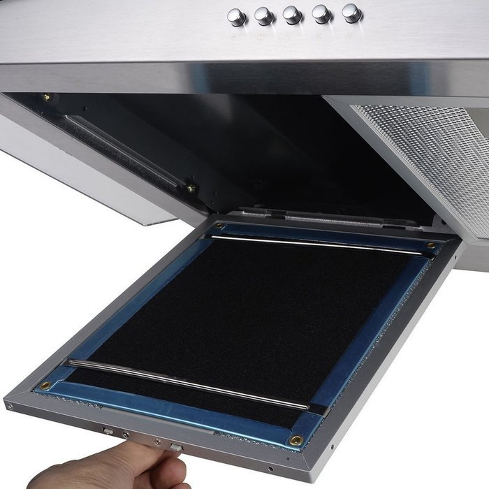 Douself 30" Range Hood Kitchen Wall Mount Stainless Steel & Glass N3