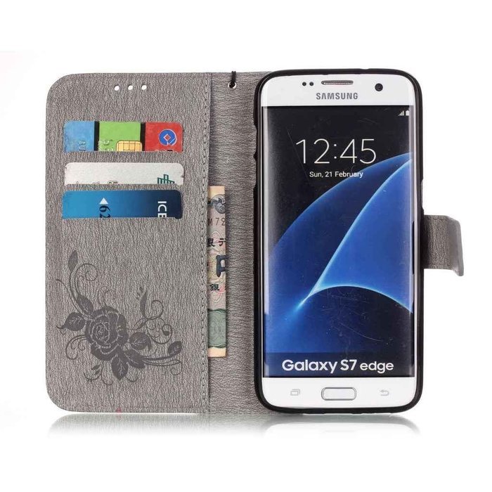 Samsung Galaxy S7 Edge Case, UNEXTATI Wallet Case for Samsung Galaxy S7 Edge, PU Leather Case with Wrist strap... N188