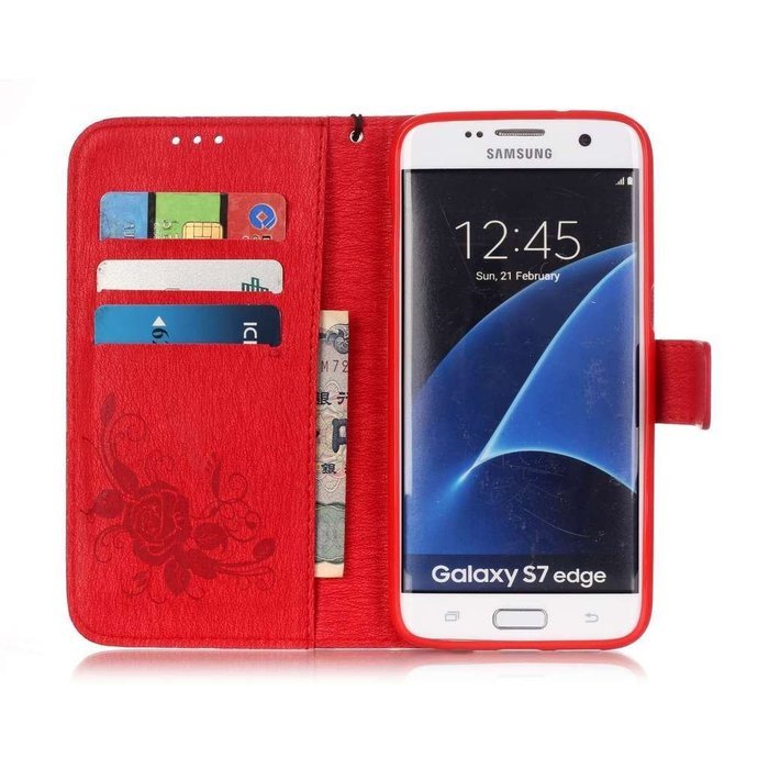 Samsung Galaxy S7 Edge Case, UNEXTATI Wallet Case for Samsung Galaxy S7 Edge, PU Leather Case with Wrist strap... N195