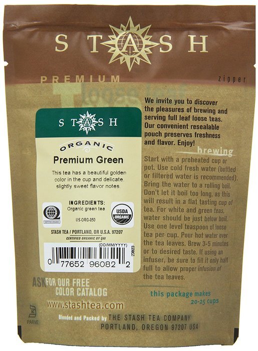 Stash Premium Organic Premium Green, Loose Leaf Tea, 1.75 Ounce Pouch N2
