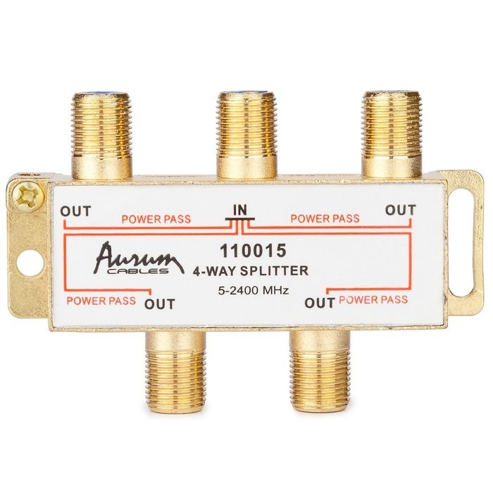 Aurum Cables 8-way Coax Cable Splitter F-type for Video VCR Cable Tv Antenna- Frequency Range 5-2400 Mhz 3-pack N4