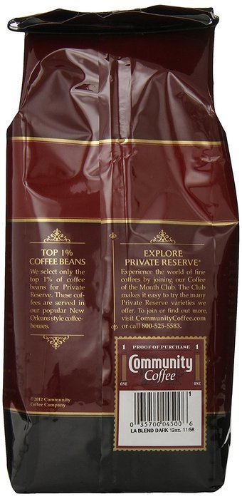 Community Coffee Private Reserve Whole Bean Louisiana Blend Dark, 12 oz., 3 Count N4