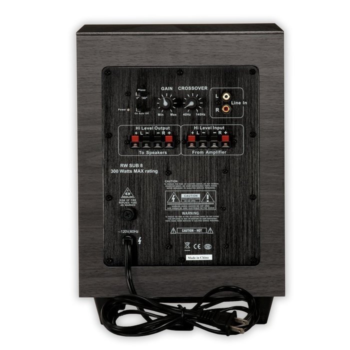 Acoustic Audio RWSUB-6 Down Firing Powered Subwoofer (Black) N10