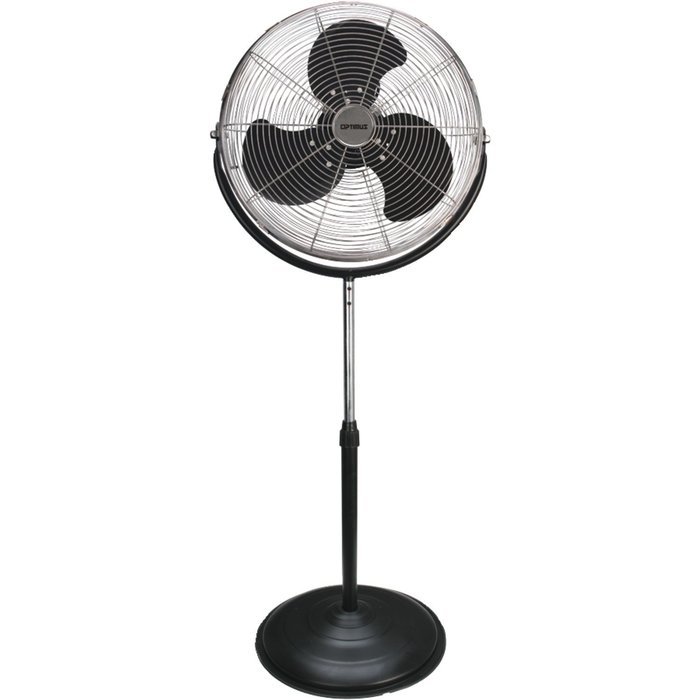 Optimus F-4184 18-Inch Industrial Grade High Velocity Stand Fan, Black with Chrome Grill