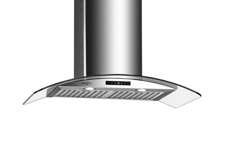 Ancona GCC430 Wall-Mounted Glass Canopy Style Convertible Range Hood, 30-Inch, Stainless Steel