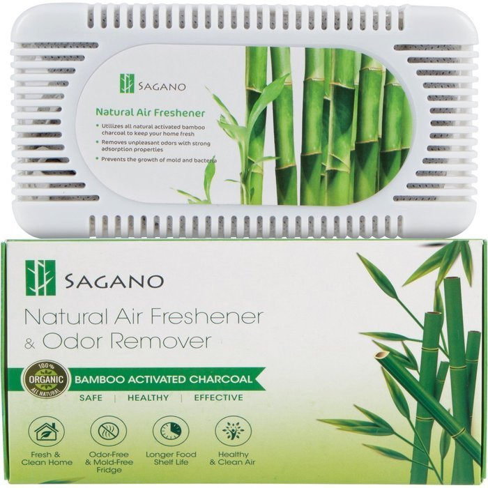 Best Activated Charcoal Odor Absorber and Air Purifier By Sagano - Effective Refrigerator and Closet Deodorizer...