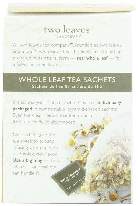 Two Leaves Tea CompanyOrganic Chamomile Herbal Tea, 15-Count Boxes (Pack of 6) 22.5g