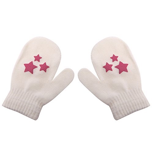 Kids Dot Star Heart Pattern Fashion Mittens Boys Girls Soft Knitting Warm Gloves N2