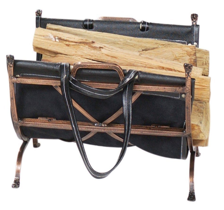 Uniflame Benton Bay Log Holder with Leather Carrier