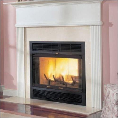 Majestic WMC36 36" Heat Circulating Wood Burning Fireplace with Doors from the R, Black
