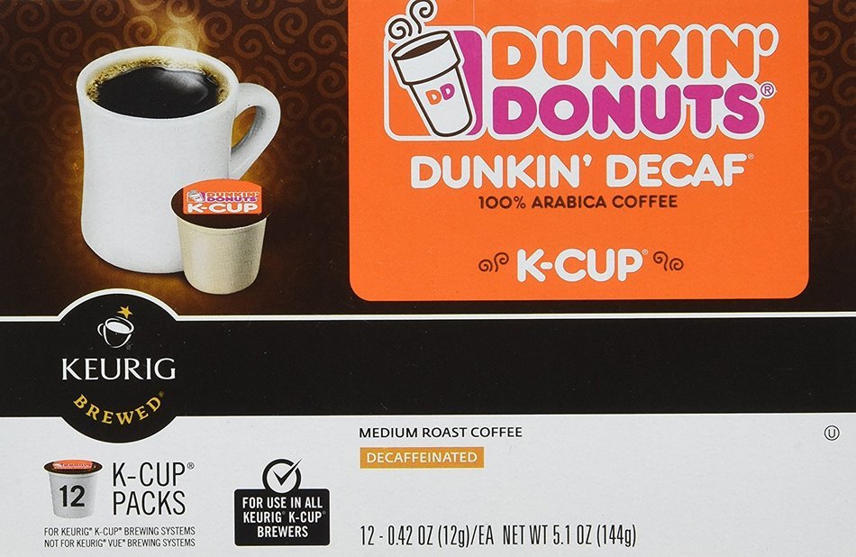 Dunkin Donuts K-cups Decaf - Box of 12 Kcups for Use in Keurig Coffee Brewers 5.1oz