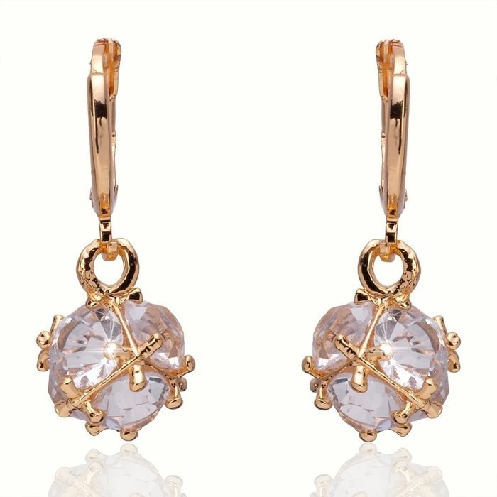 Vintage Design Jewerly Water Drop Austrian Crystal 18k Gold Plated Earrings Free