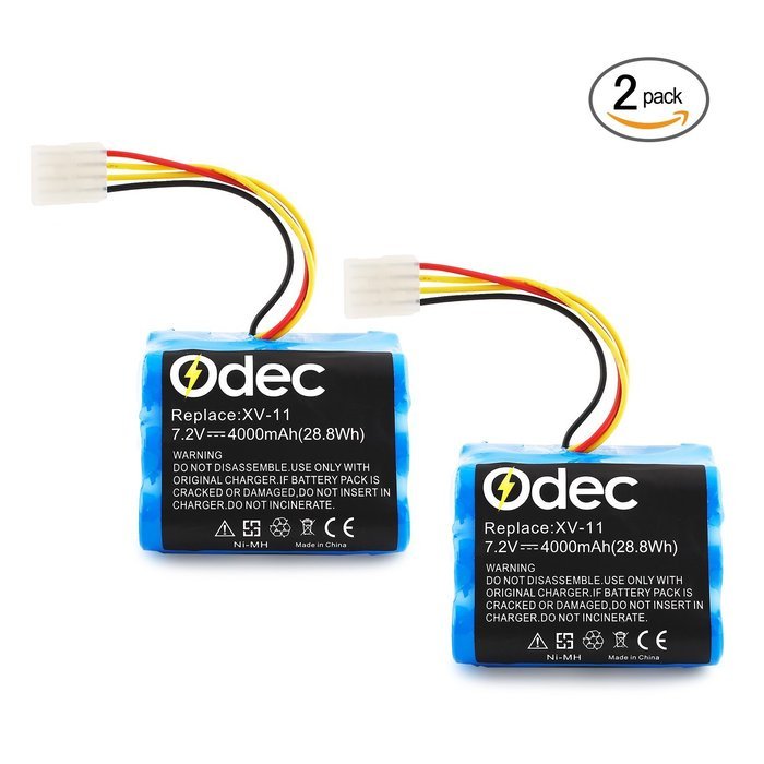 Odec 7.2V Neato Vacuum Battery for Neato XV-11 XV-12 XV-14 XV-15 XV-21, 2 Pack 4000mAh Ni-MH Battery N2