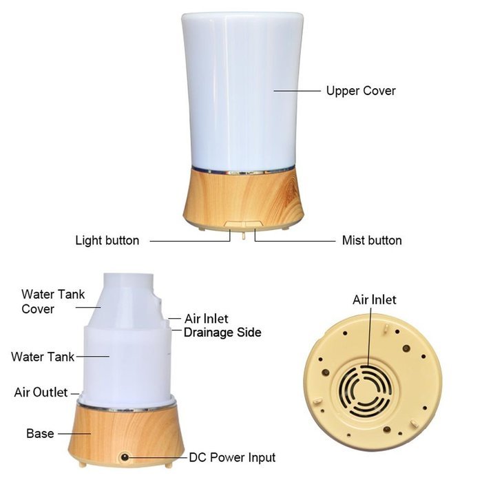 ACCENTORY Home Air Humidifier Aromatherapy Essential Oil Diffuser with 7 color changing models (150ml) N7