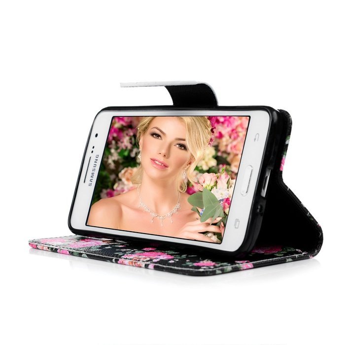 Galaxy Grand Prime Case,Samsung Galaxy Grand Prime Case - Wallet Flip Stand Case PU Leather Case with Shockproof... N3