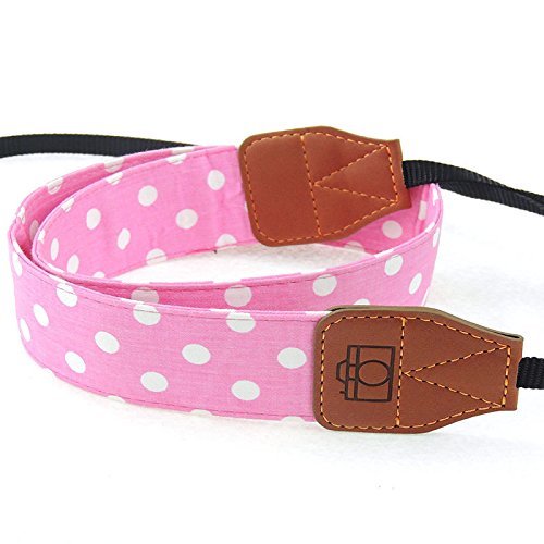 Teanfa Pink Spot Camera Shoulder Neck Strap Camera Belt For Canon Nikon Olympus Panasonic Pentax Sony SLR/DSLR...