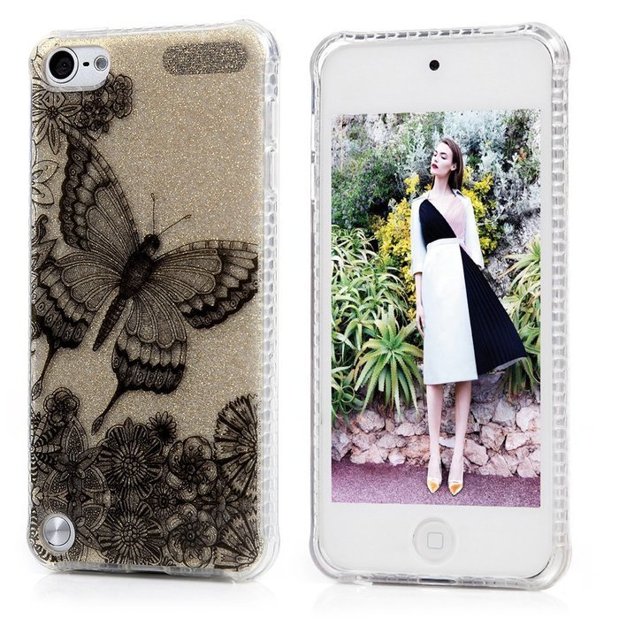 Badalink iPod Touch 5 Case Soft TPU Shockproof Easy Grip Rubber Bumper Frame + PC Back Shell with Color-fading... N11