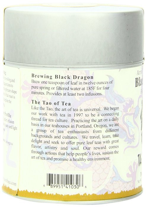 The Tao of Tea, Black Dragon Oolong Tea, Loose Leaf, 3.5 Ounce Tin N10