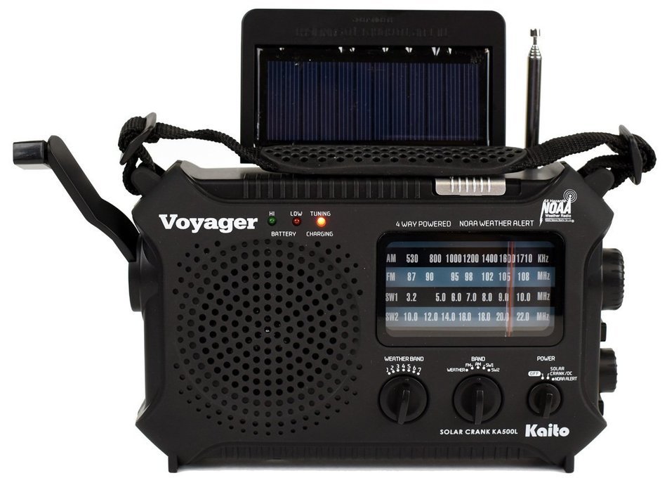 Kaito KA500L 4-Way Powered Emergency AM/FM/SW NOAA Weather Alert Radio with Solar,Dynamo Crank,Flashlight and... N29