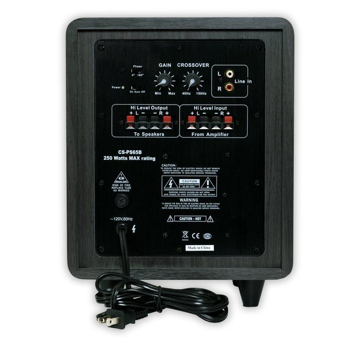 Acoustic Audio CS-PS65-B Front Firing Subwoofer (Black)